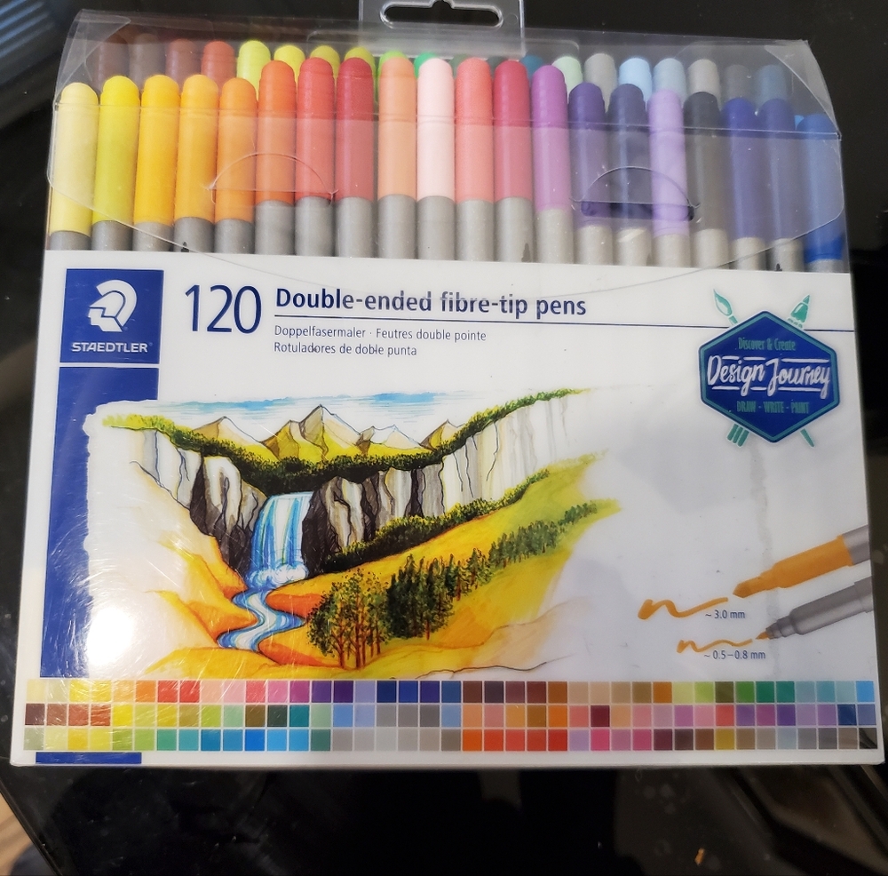 120 Staedtler Double-Ended Fibre-Tip Pens Set